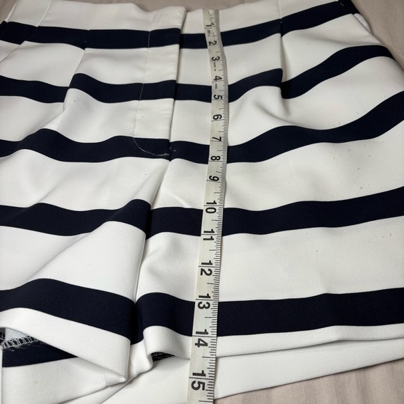 Zara Navy and White Striped Bermuda Shorts - Picture 7 of 8